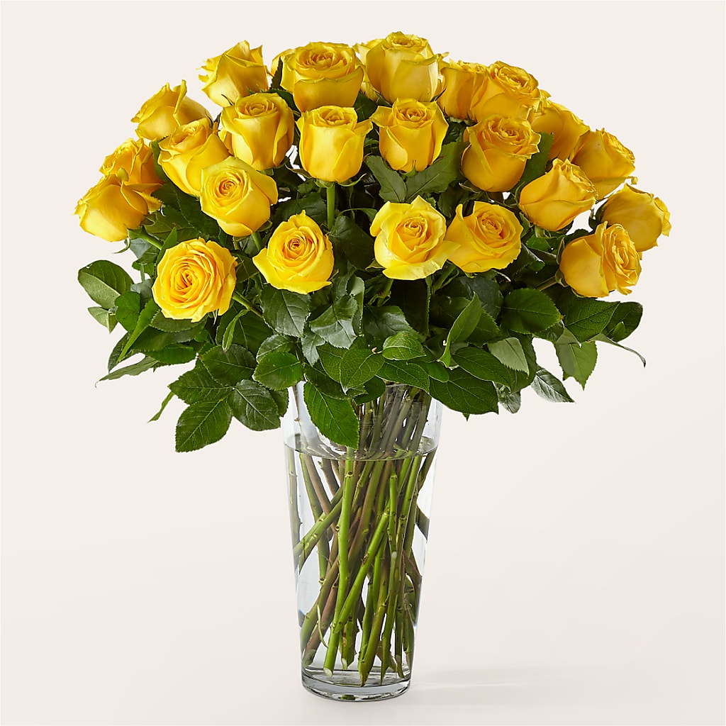 Long Stem Yellow Rose Bouquet – BLOOM & BLOSSOM NORTH RALEIGH, Cary NC