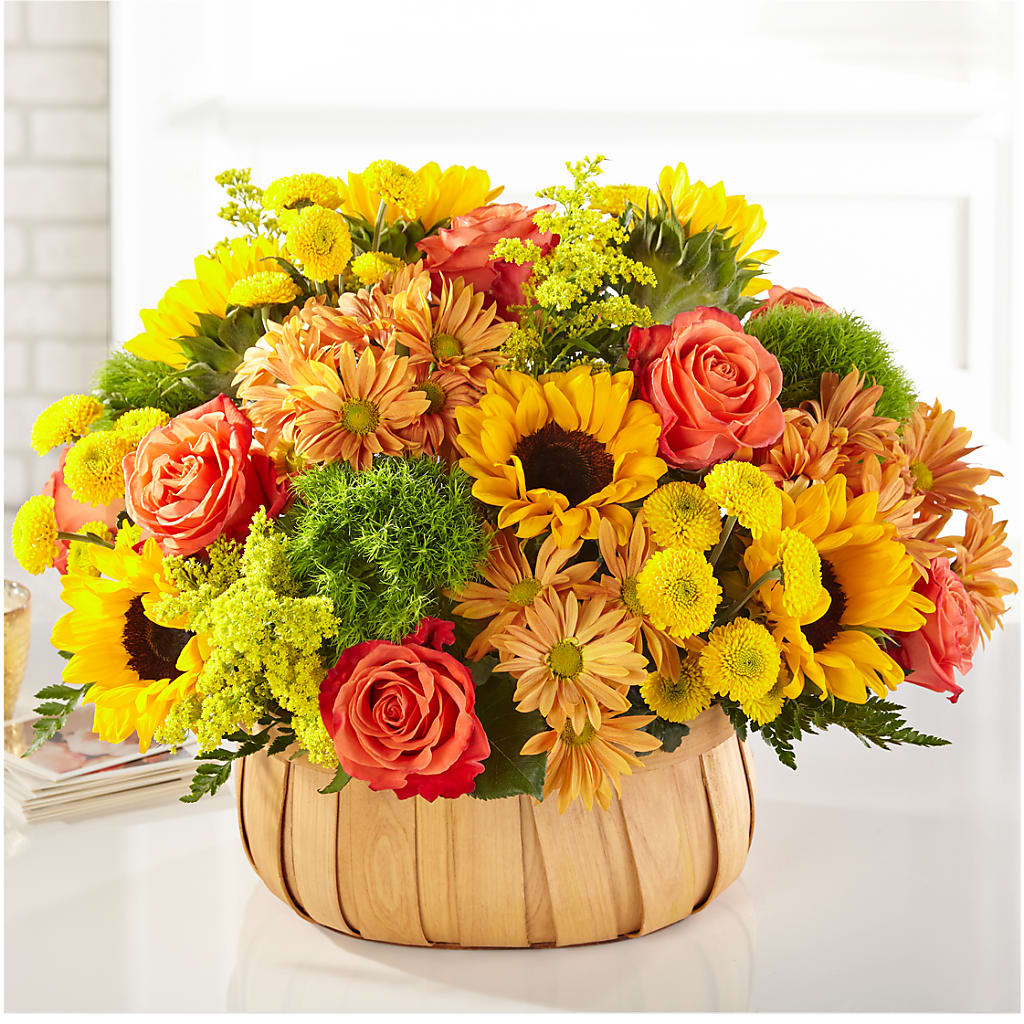 Harvest Sunflower Basket – BLOOM & BLOSSOM NORTH RALEIGH, Cary NC