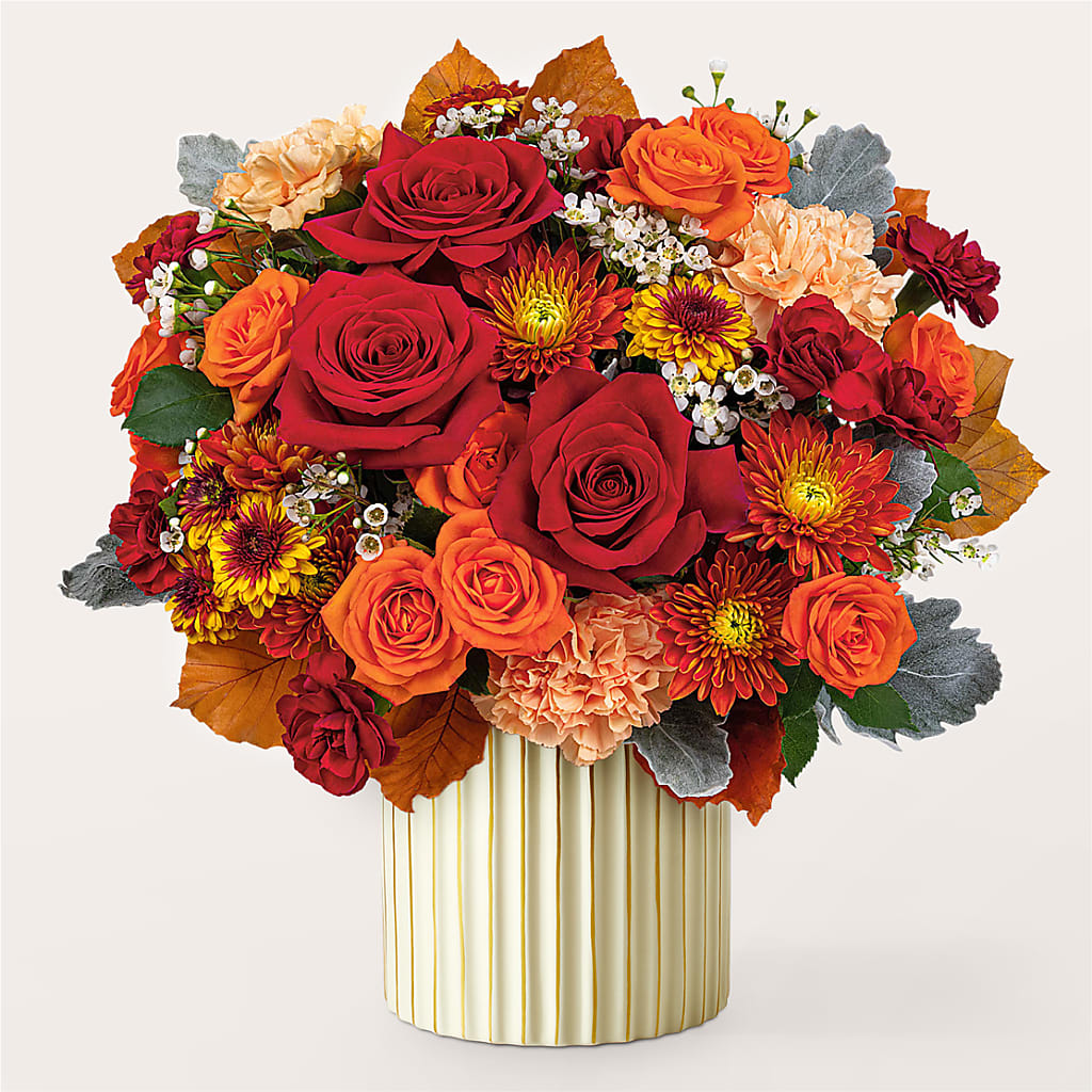 Merlot Bouquet with Ivory Vase – BLOOM & BLOSSOM NORTH RALEIGH, Cary NC