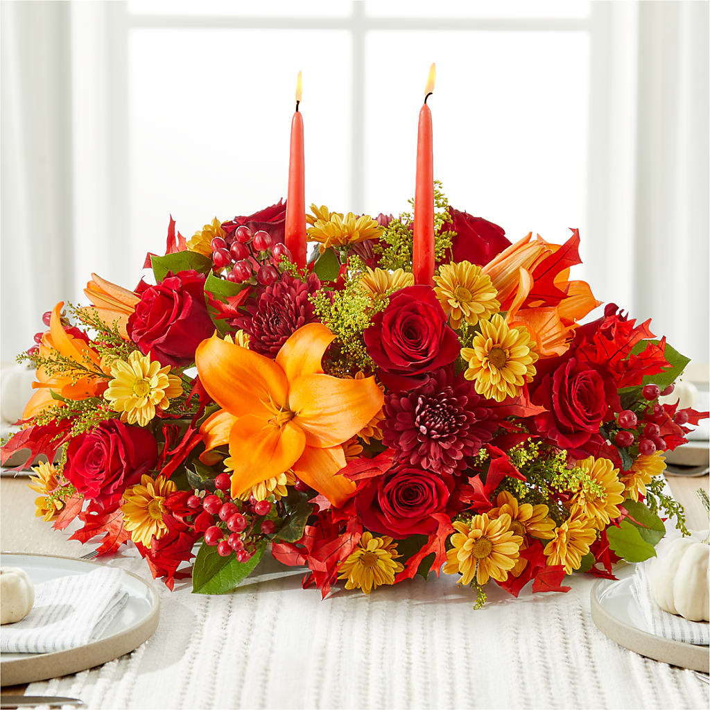 Autumn's Embrace Centerpiece – BLOOM & BLOSSOM NORTH RALEIGH, Cary NC