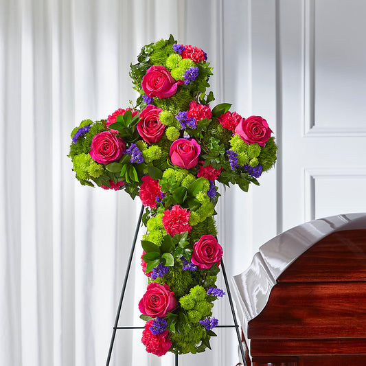 Tribute Rose Floral Cross – BLOOM & BLOSSOM NORTH RALEIGH, Cary NC