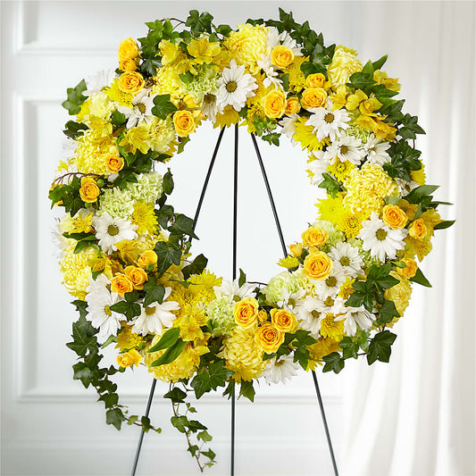 Golden Remembrance Wreath – BLOOM & BLOSSOM NORTH RALEIGH, Cary NC