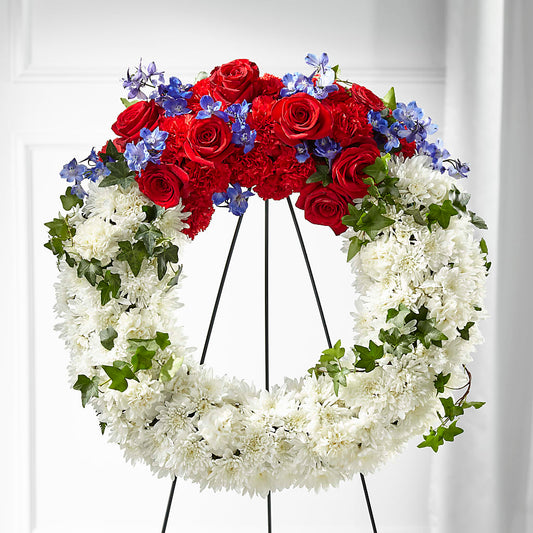 Patriotic Passion Wreath – BLOOM & BLOSSOM NORTH RALEIGH, Cary NC