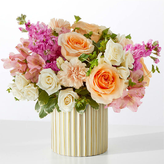 Paradise Bouquet with Ivory Vase – BLOOM & BLOSSOM NORTH RALEIGH, Cary NC