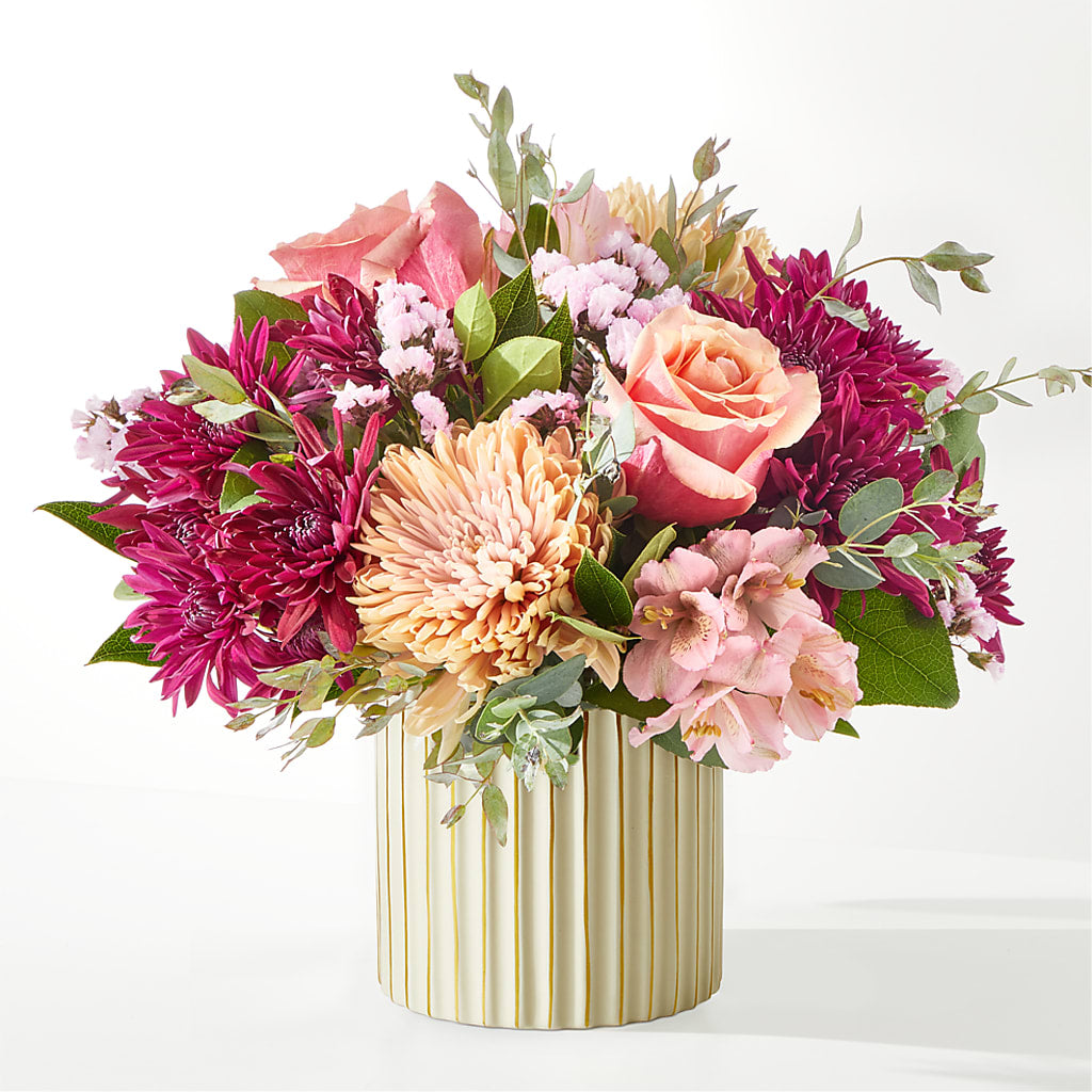 Berry Cobbler Bouquet with Ivory Vase – BLOOM & BLOSSOM NORTH RALEIGH, Cary NC