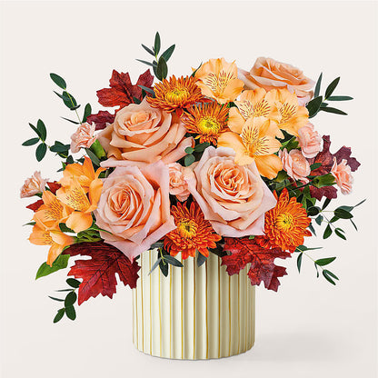 Spiced Latte Bouquet with Ivory Vase – BLOOM & BLOSSOM NORTH RALEIGH, Cary NC