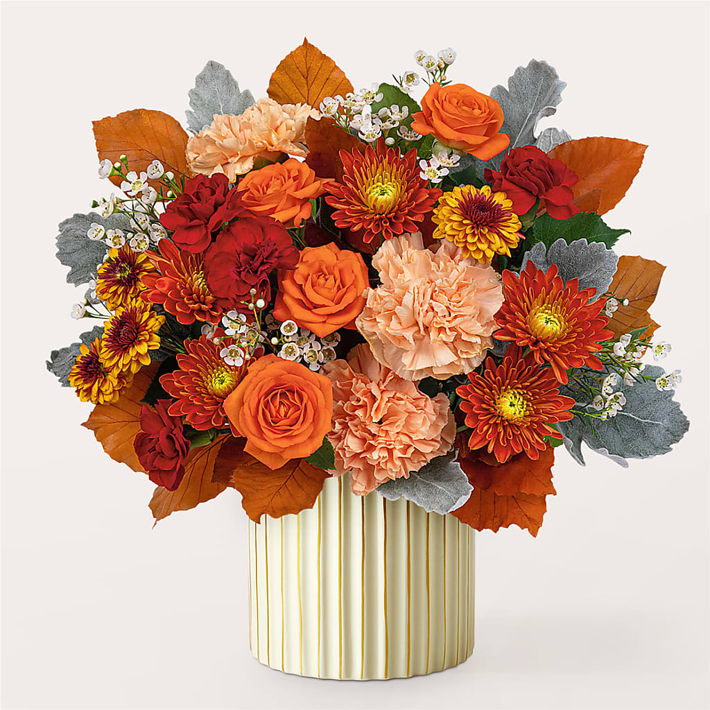 Merlot Bouquet with Ivory Vase – BLOOM & BLOSSOM NORTH RALEIGH, Cary NC