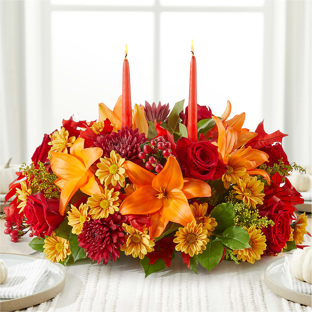 Autumn's Embrace Centerpiece – BLOOM & BLOSSOM NORTH RALEIGH, Cary NC