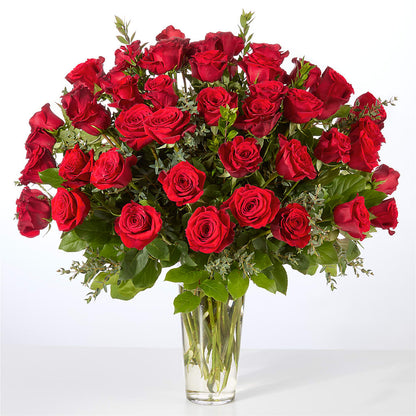 Forever Yours Fifty Stem Red Rose Bouquet – BLOOM & BLOSSOM NORTH RALEIGH, Cary NC